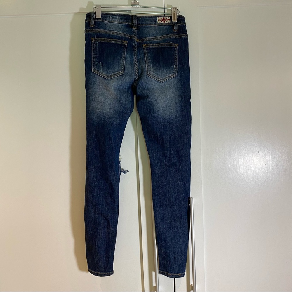 Machine Denim Skinny Stretch Distressed Jeans - Picture 2 of 12